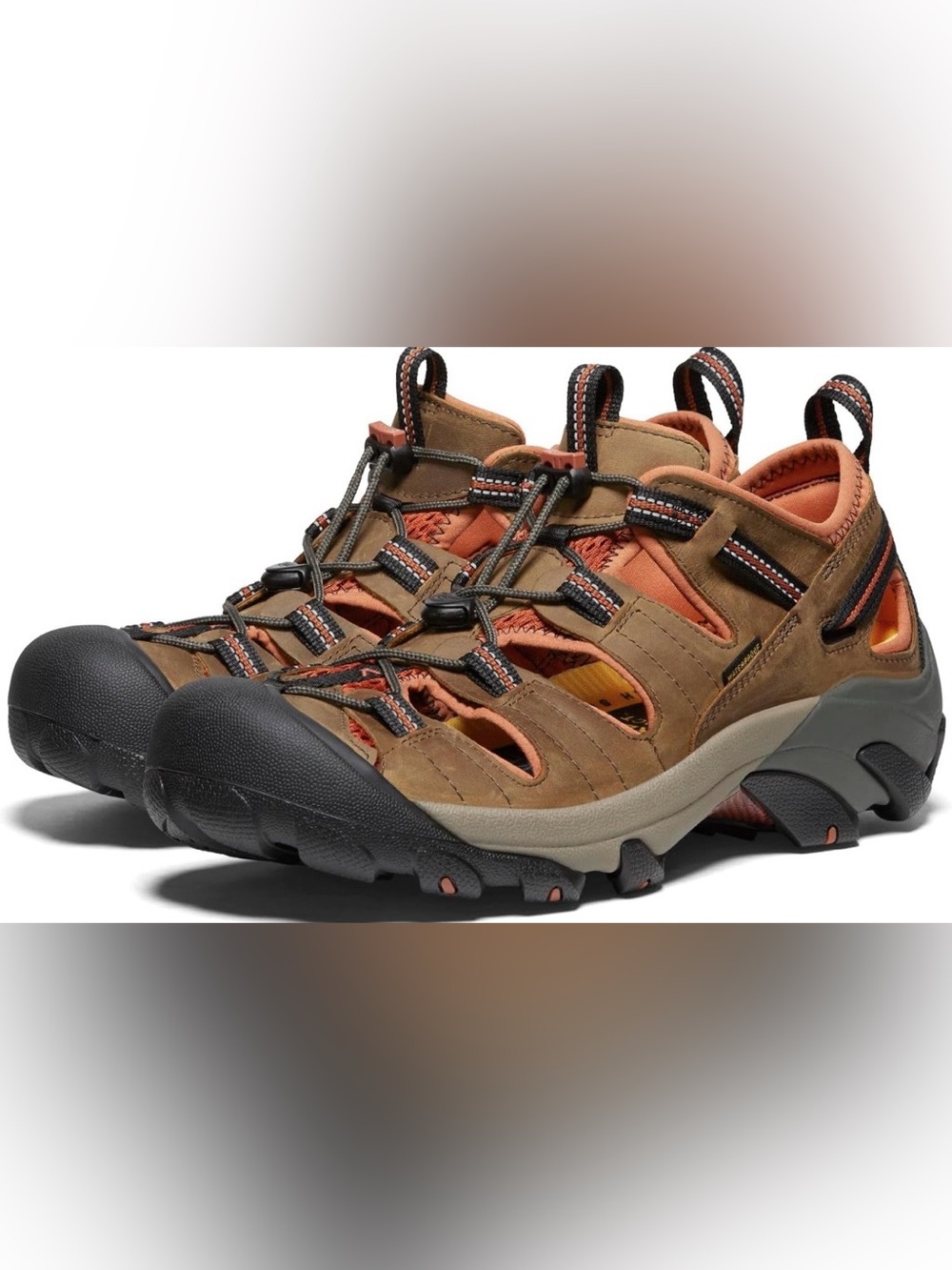 New KEEN Arroyo II Waterproof Lace-up Hiking Round Toe Brown Sandals